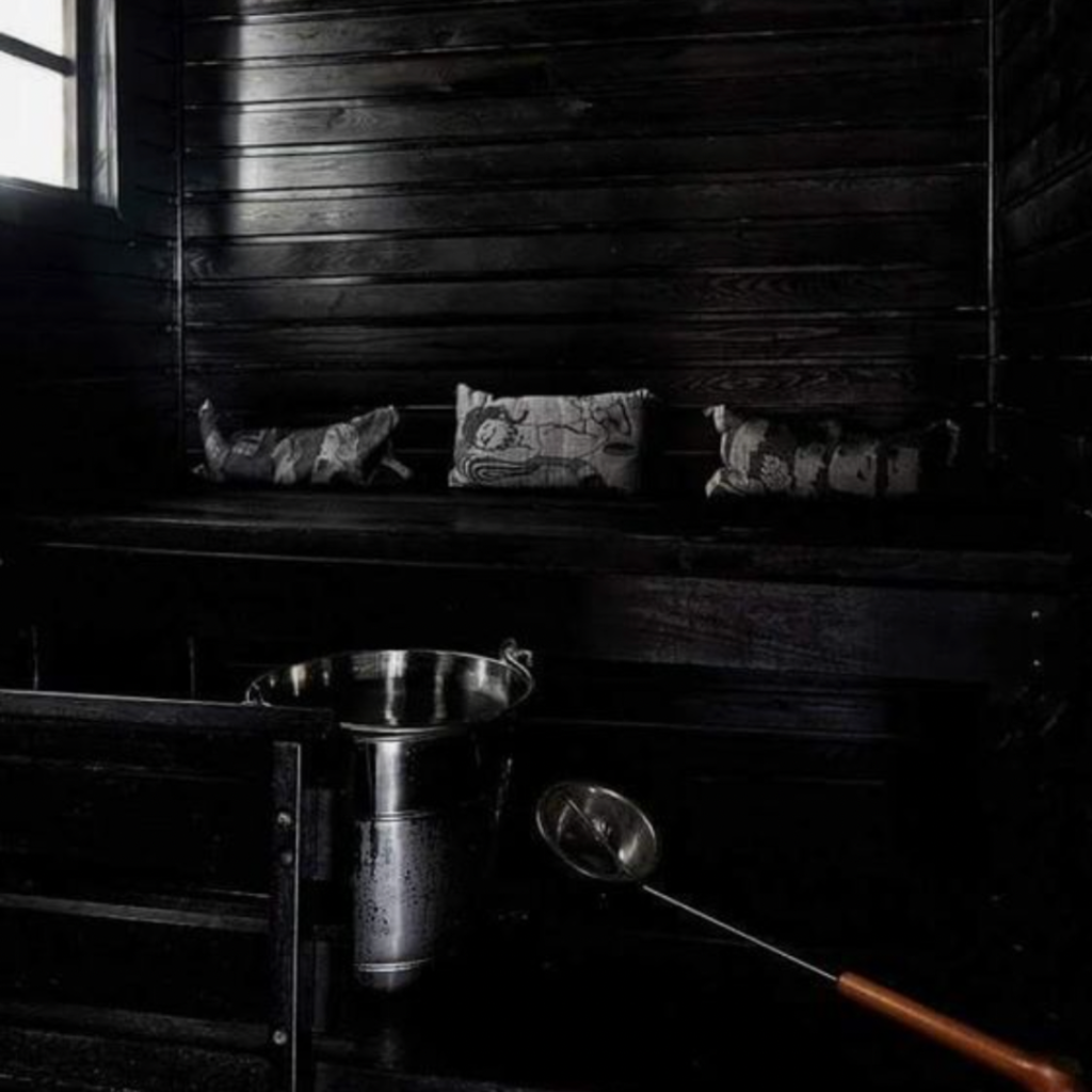 Black Sauna Inspiration and Guide: Tips for Creating a Luxurious Home Spa Black Sauna with gray sauna textiles