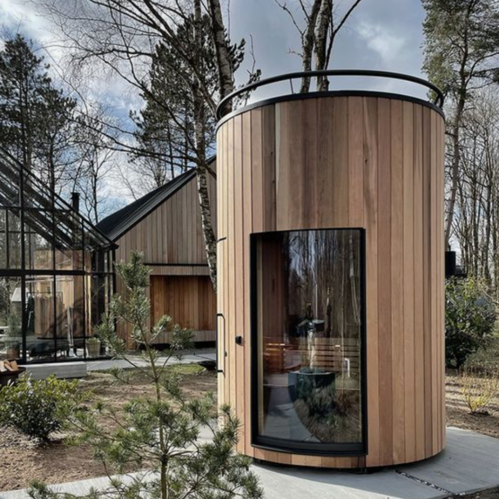 Modern Saunas: Inspiration For Indoor & Outdoor Home Luxury Lumipod sauna in the Danish barnhouse