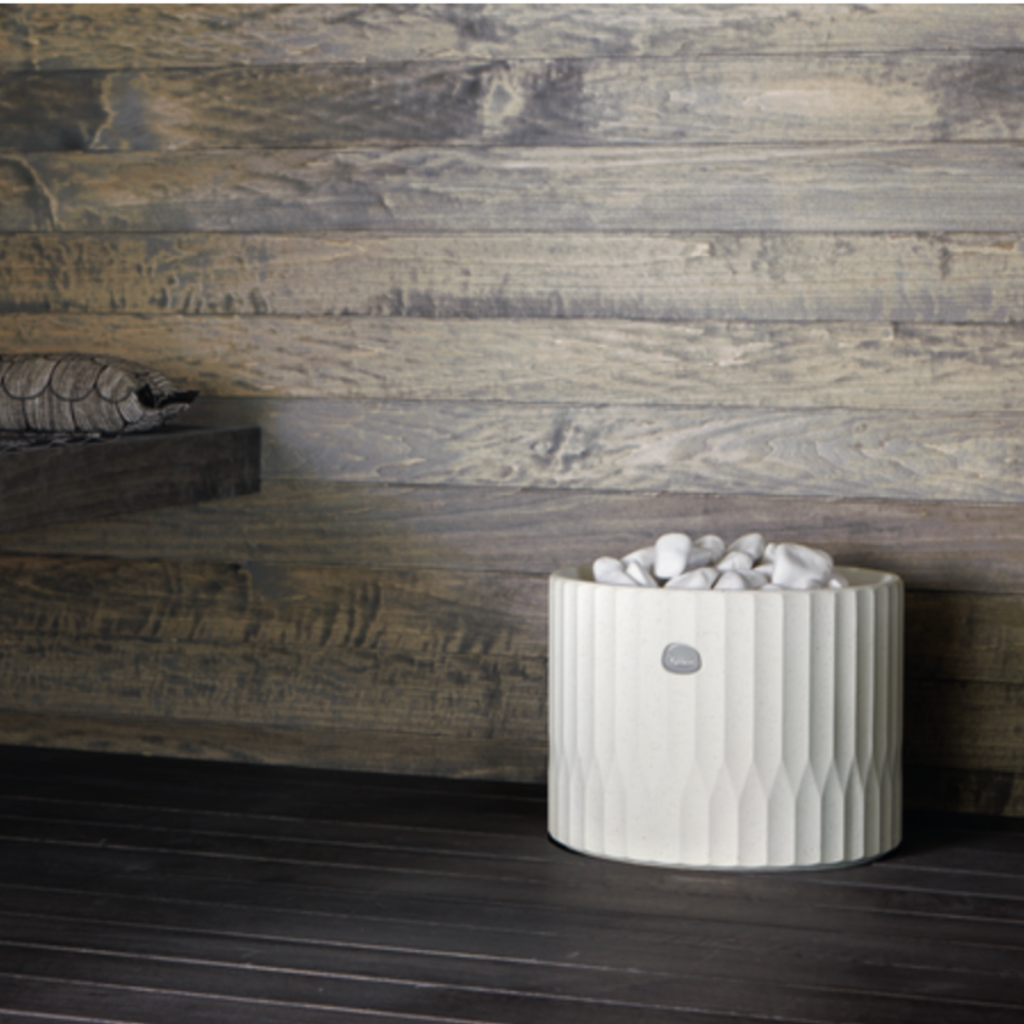 White integrad sauna heater