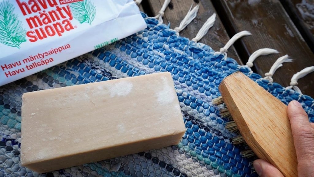 Sauna Cleaning: Natural Cleaning Products & Recipes From The Finnish Granny Mäntysuopa is a popular traditional cleaning soap made of pine